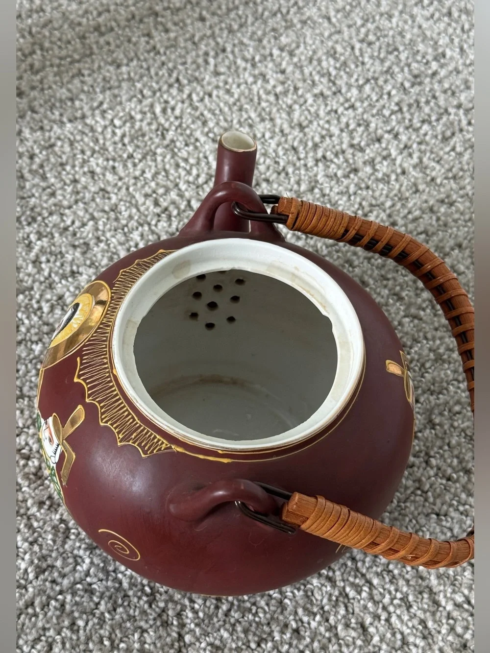 Hand-Painted Porcelain Tea Set with Japanese Motifs